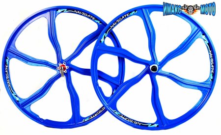 Диски литые вело 26х2,125~1,75 NAVIGATE (пара) синий
