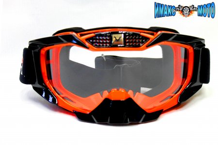Мото очки оранжевые с чёрным Gafas 1015
