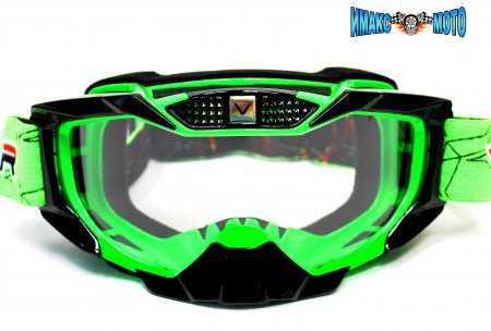 Мото очки зелёные с чёрным Gafas 1015