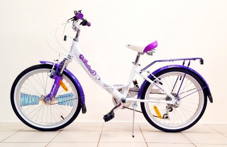 Велосипед Novatrack 20", GIRLISH line, белый-сиреневый, AL