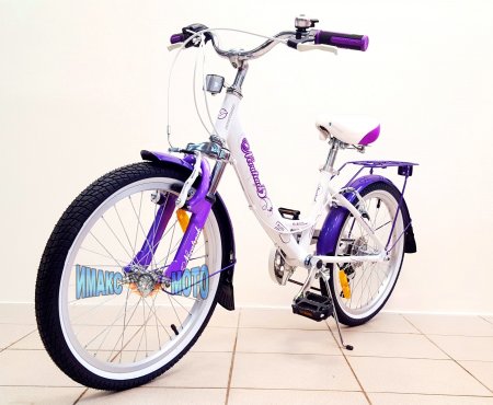 Велосипед Novatrack 20", GIRLISH line, белый-сиреневый, AL