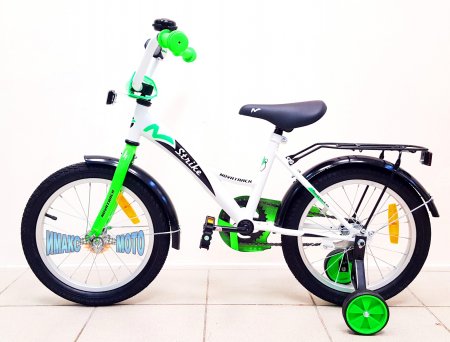 Велосипед Novatrack Strike 16’’ белый с зеленым