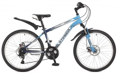 Велосипед Stinger 24" Caiman D; 14"; синий; TZ30/TY21/RS35