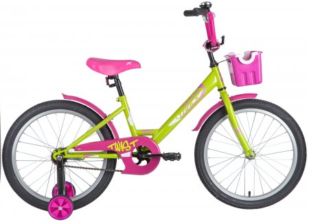 Велосипед Novatrack 16" Twist зеленый с розовым